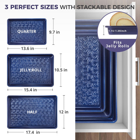 Hongbake blue pans bring stylish, durable bakeware to daily use.
