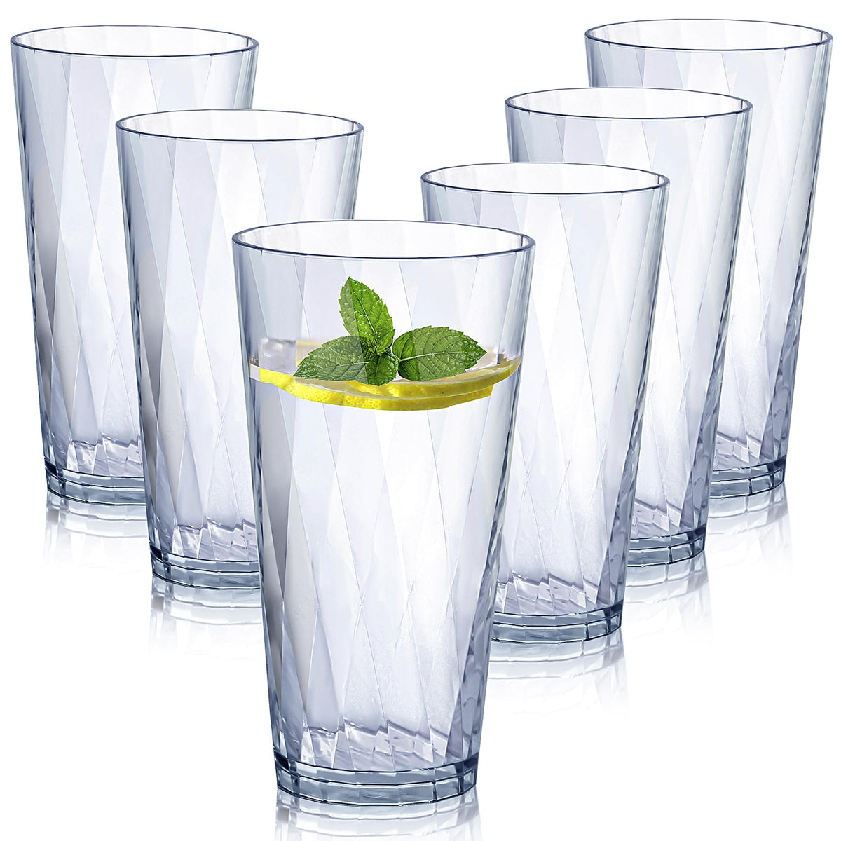 HONGBOLI unbreakable 20oz glasses front view highlighting durable, shatterproof design.