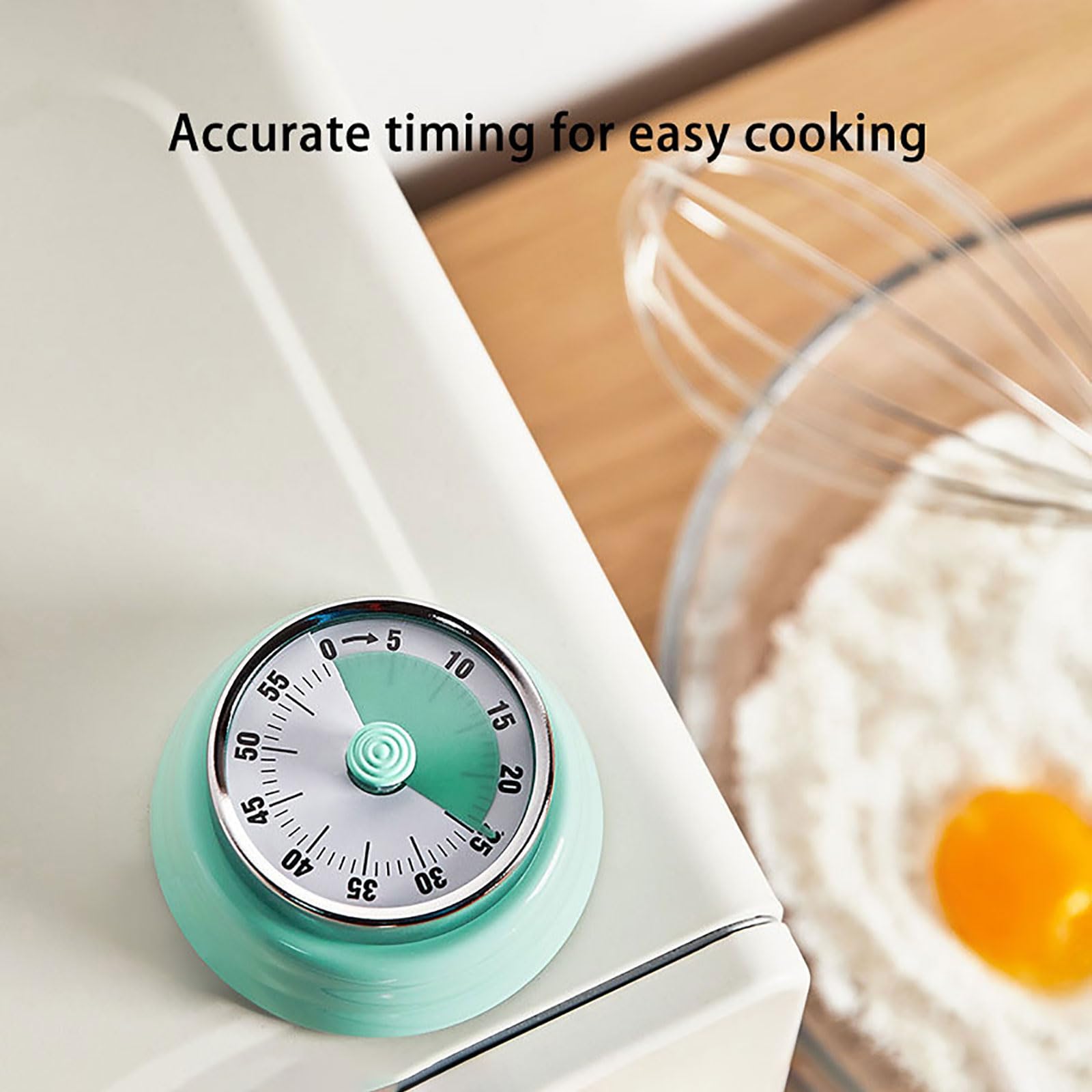 Hongjie battery-free mechanical timer demonstrates durable kitchen reliability.