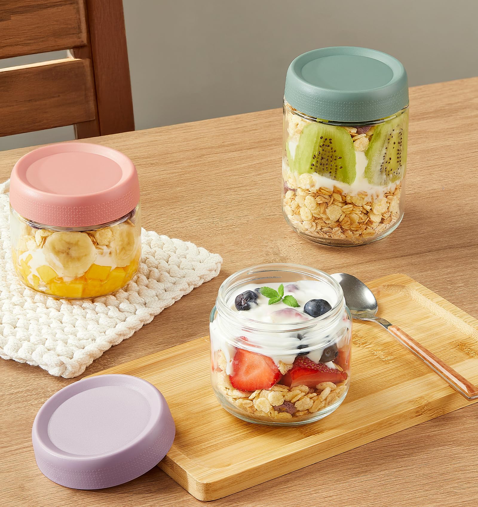 Hongqu US 10oz overnight oats jar ideal for compact on-the-go snacks