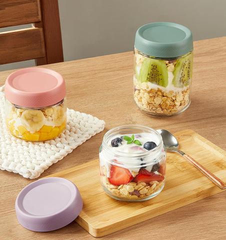 Hongqu US 10oz overnight oats jar ideal for compact on-the-go snacks