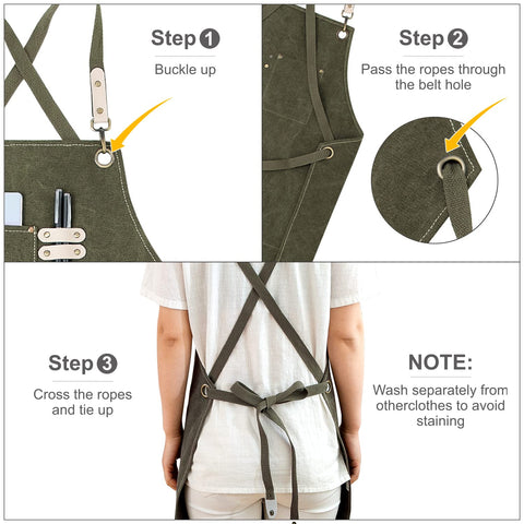 Hongsome apron features durable stitching and metal hardware for long-lasting use