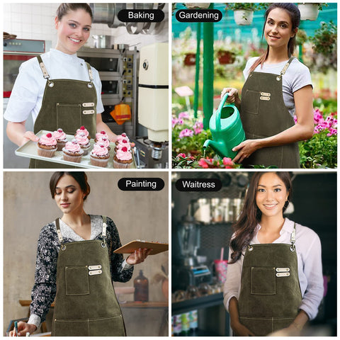 Hongsome gift-ready art apron green to please creative loved ones