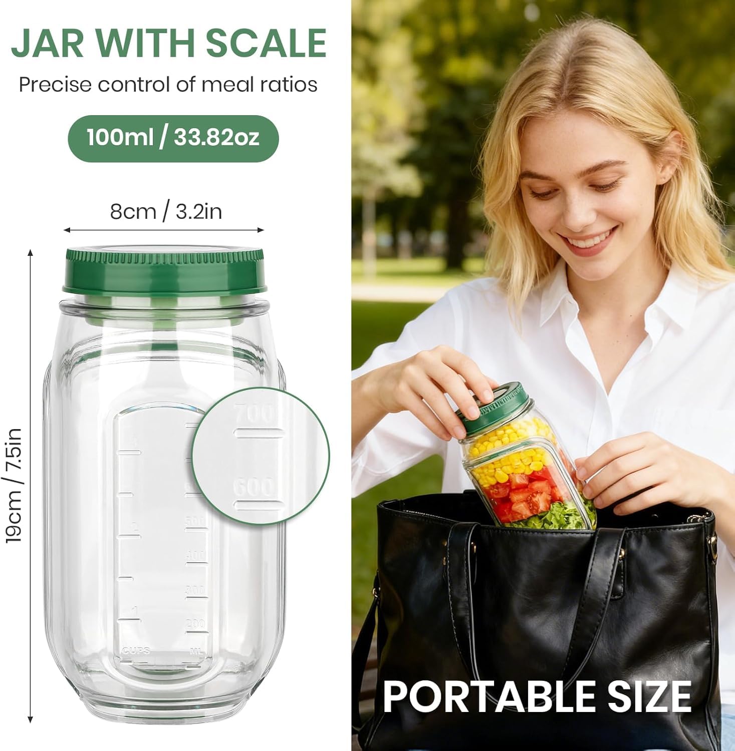 HongzyFirm removable lid doubles as a compact salad bowl for on-the-go meals.