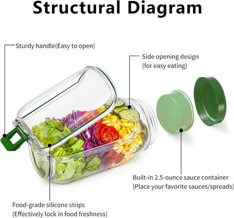 HongzyFirm vertical layering design preserves greens, proteins, and toppings.