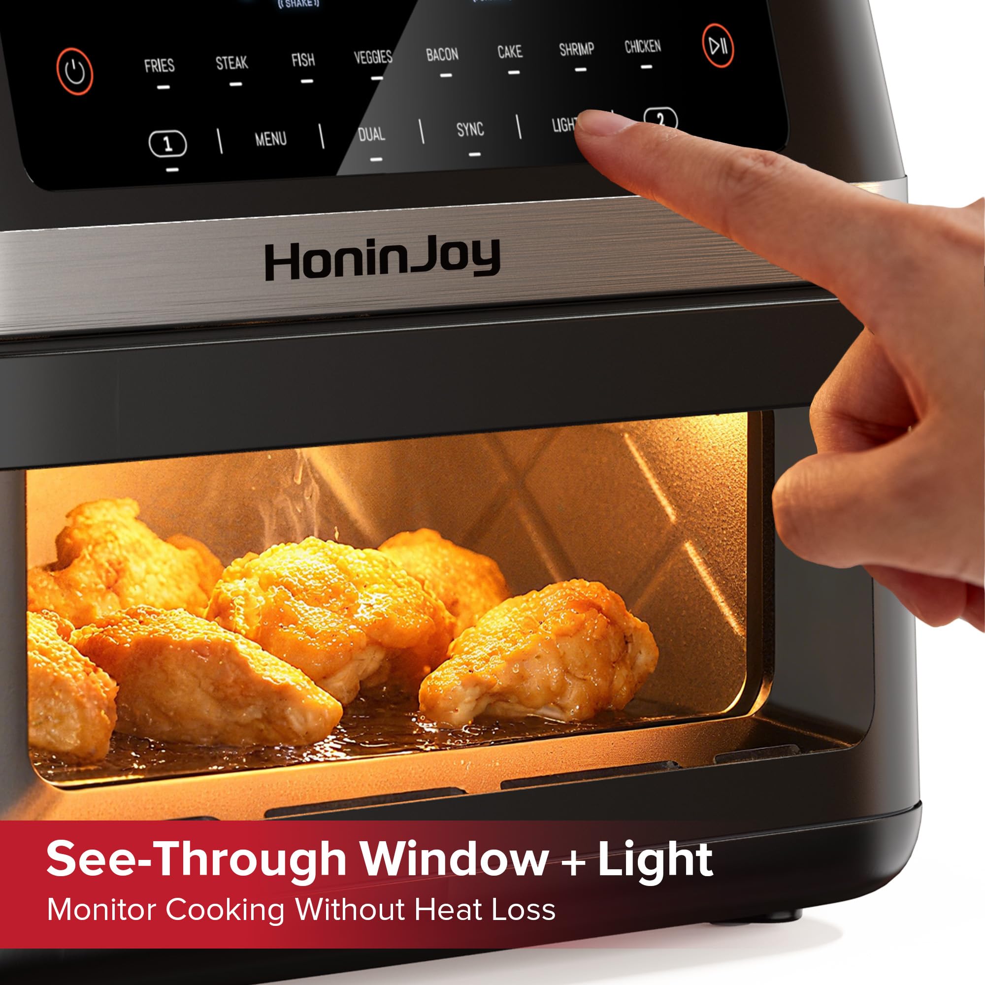 HoninJoy auto-pause safety feature enhances safe checking during cooking.