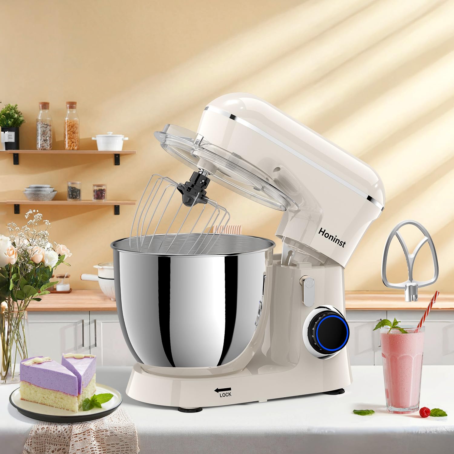 Honinst beater attachment suited for cake batter and cookie dough.