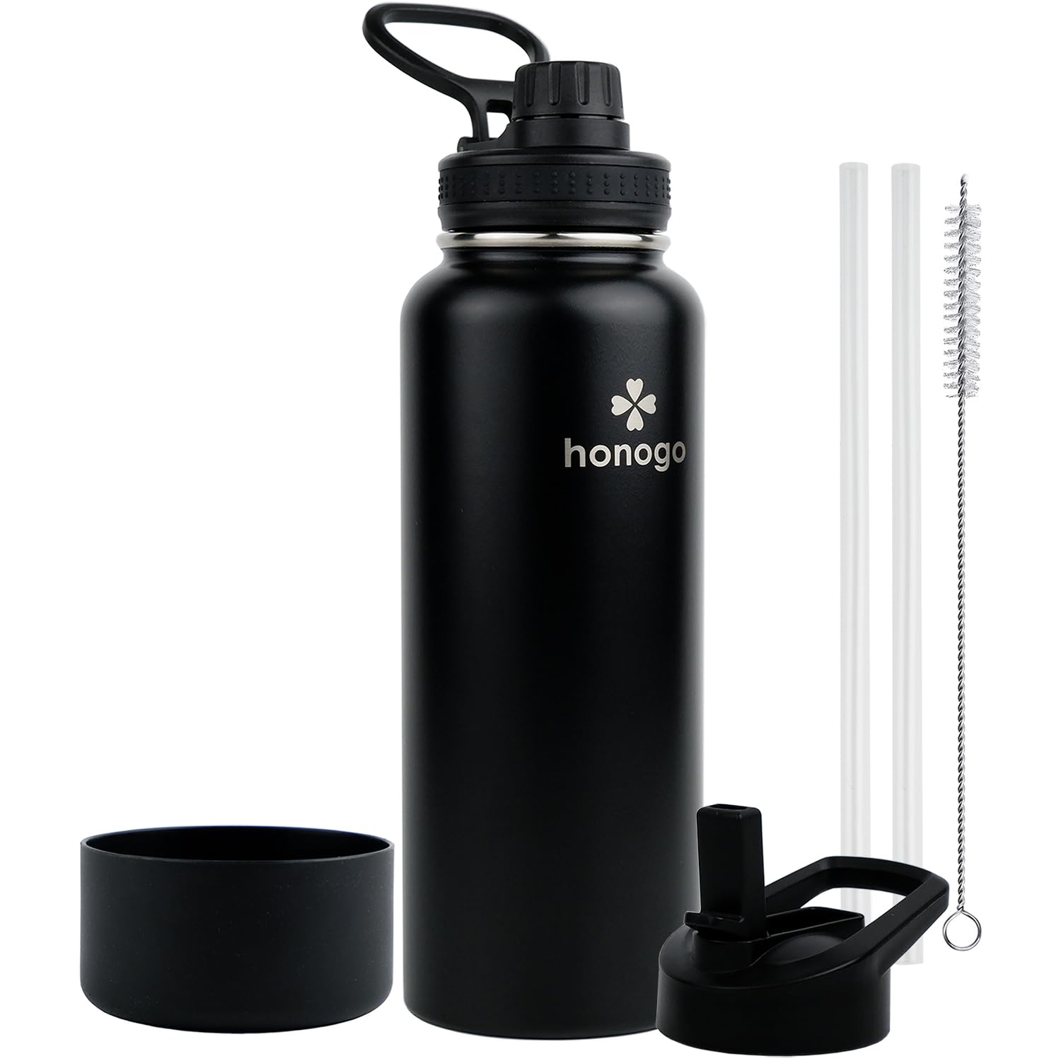 Honogo 40 oz bottle with vacuum insulation keeps drinks cold and fresh during workouts.