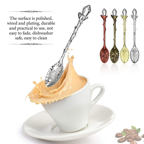 Honoson crystal-decorated coffee spoon enhances cafe ambiance with a mystical touch.