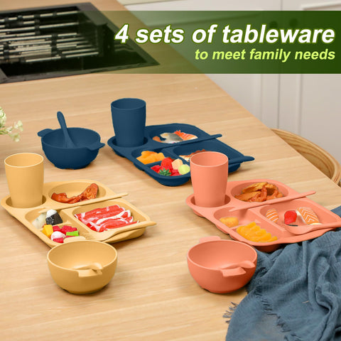 Honoson wheat straw dinnerware color options in bright hues for daily meals.