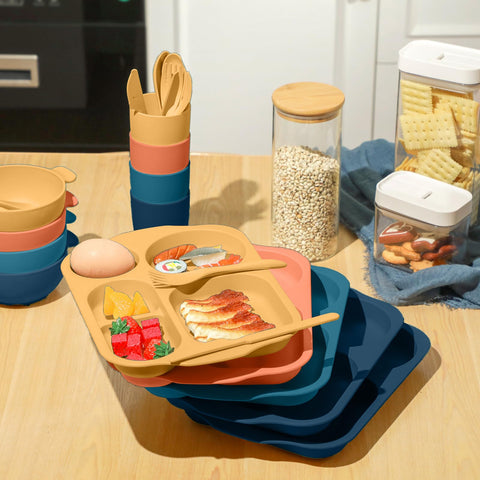 Honoson wheat straw cup, portable and stackable for travel and picnics.