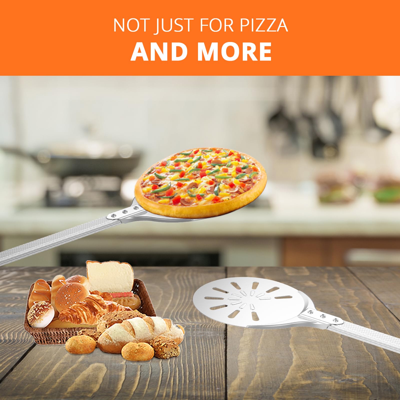 Honsdom anodized aluminum pizza turn peel built for durability and rust resistance