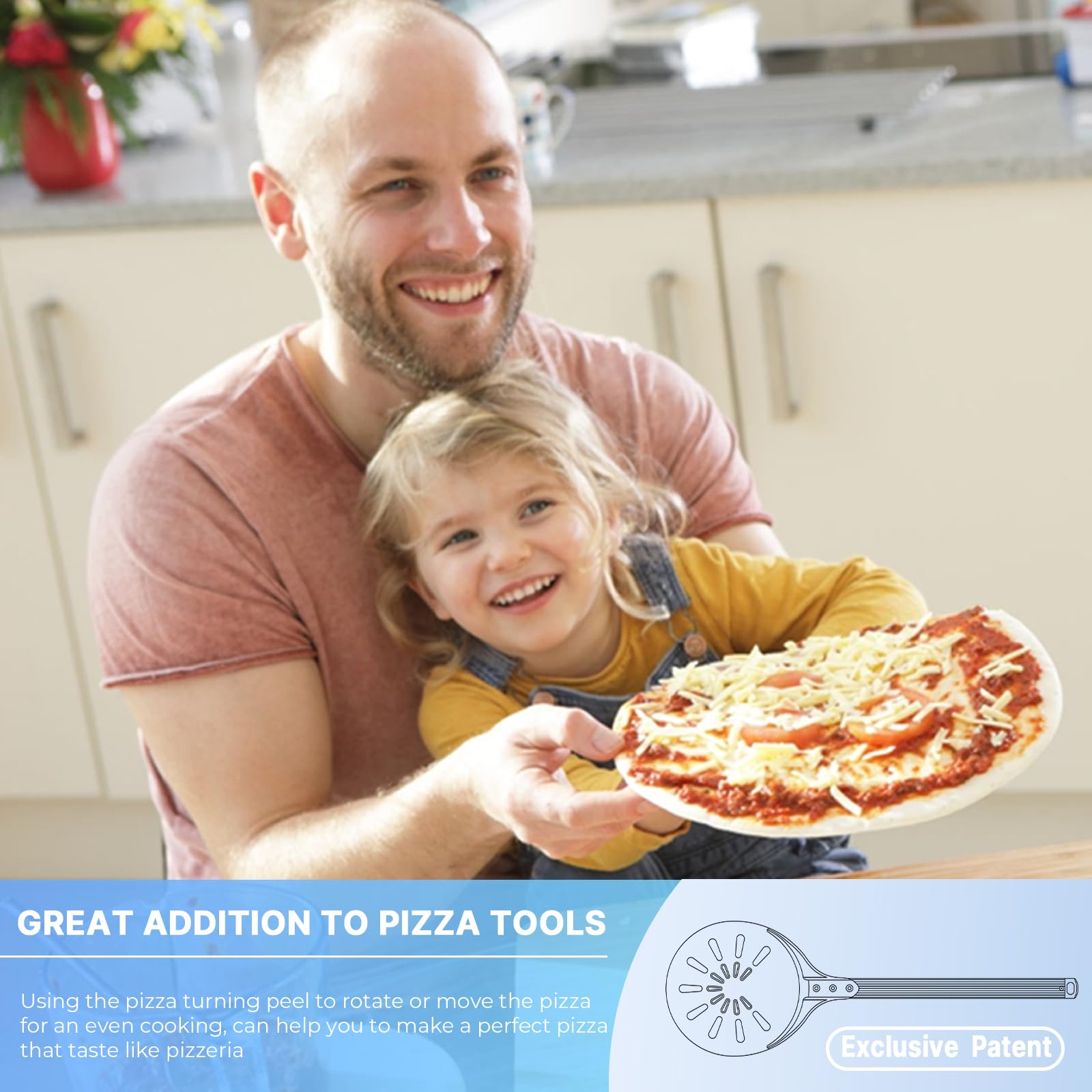 Honsdom hanging storage with pizza turning peel hook