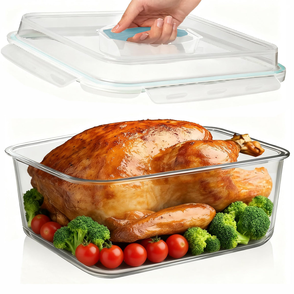 Hontent 201oz glass storage container with lid for large batch storage and freshness
