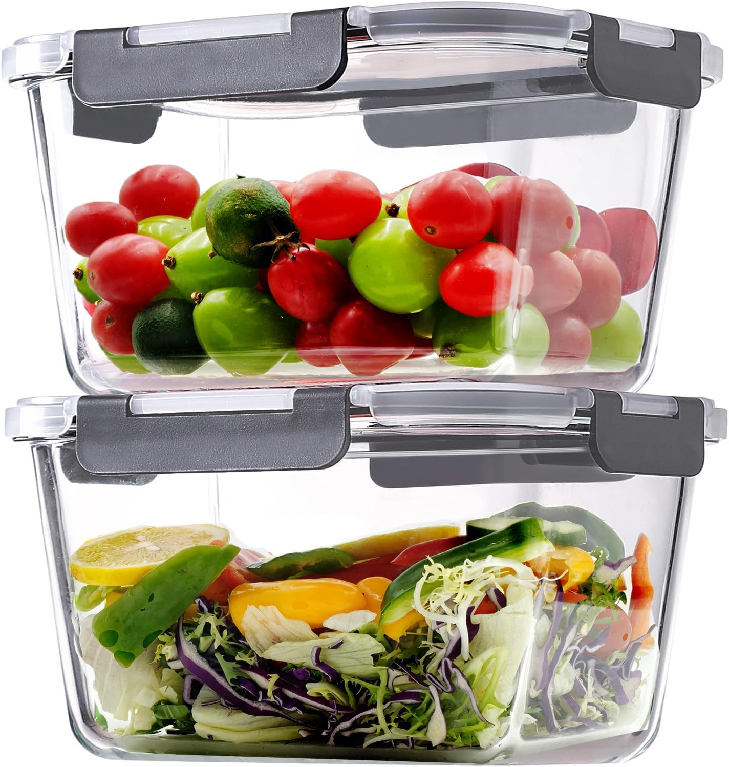 Hontent 85oz glass storage container with lid keeps leftovers fresh