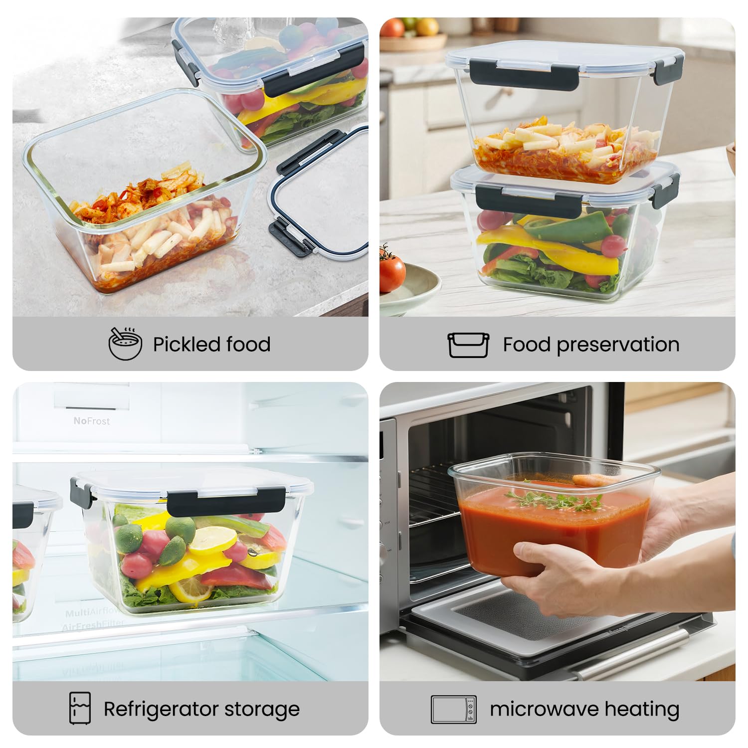 Hontent large storage aids meal prep and leftovers organization