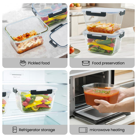 Hontent large storage aids meal prep and leftovers organization