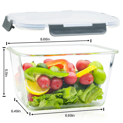 Hontent large borosilicate glass storage container for bulk meals