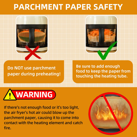 HONYAO non-stick liners with raised edge protect the basket while cooking.