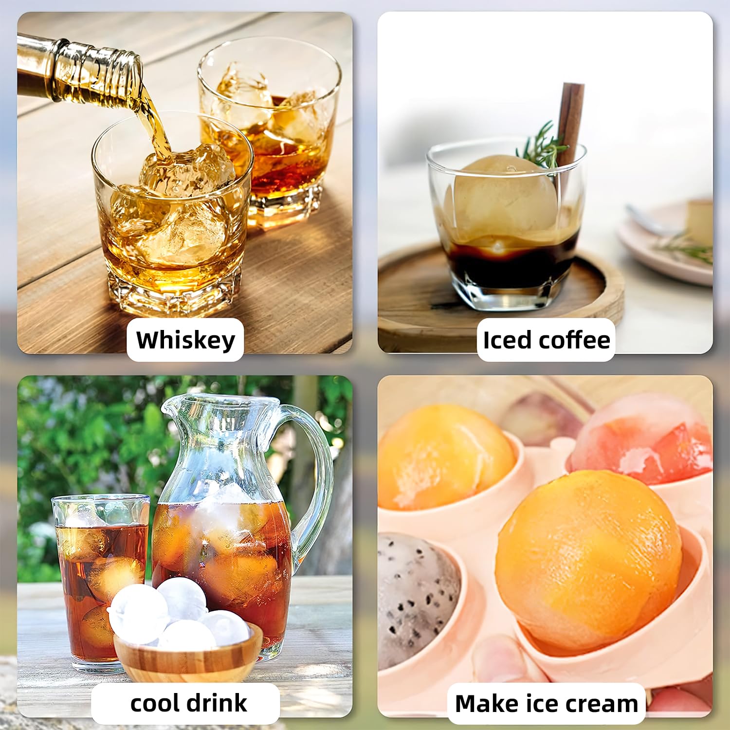 HONYAO dishwasher-safe silicone ice ball mold for quick cleanup