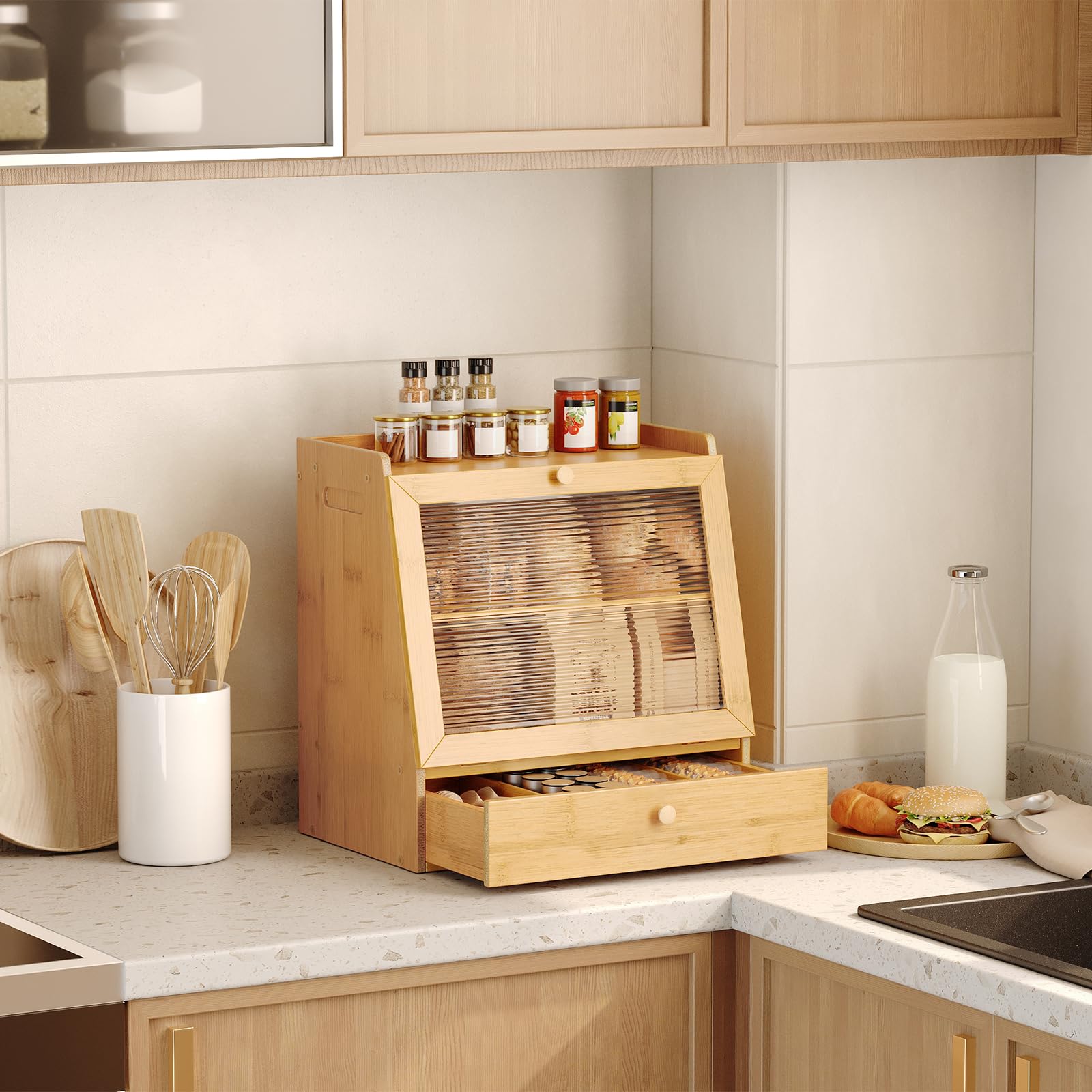 HOOBRO bread box ships with clear assembly instructions