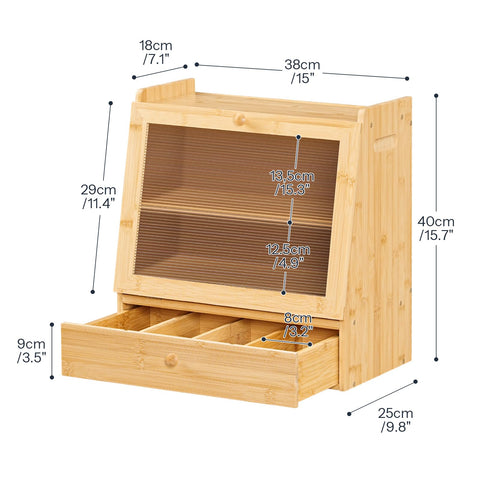 HOOBRO bread box on counter with visible storage and freshness