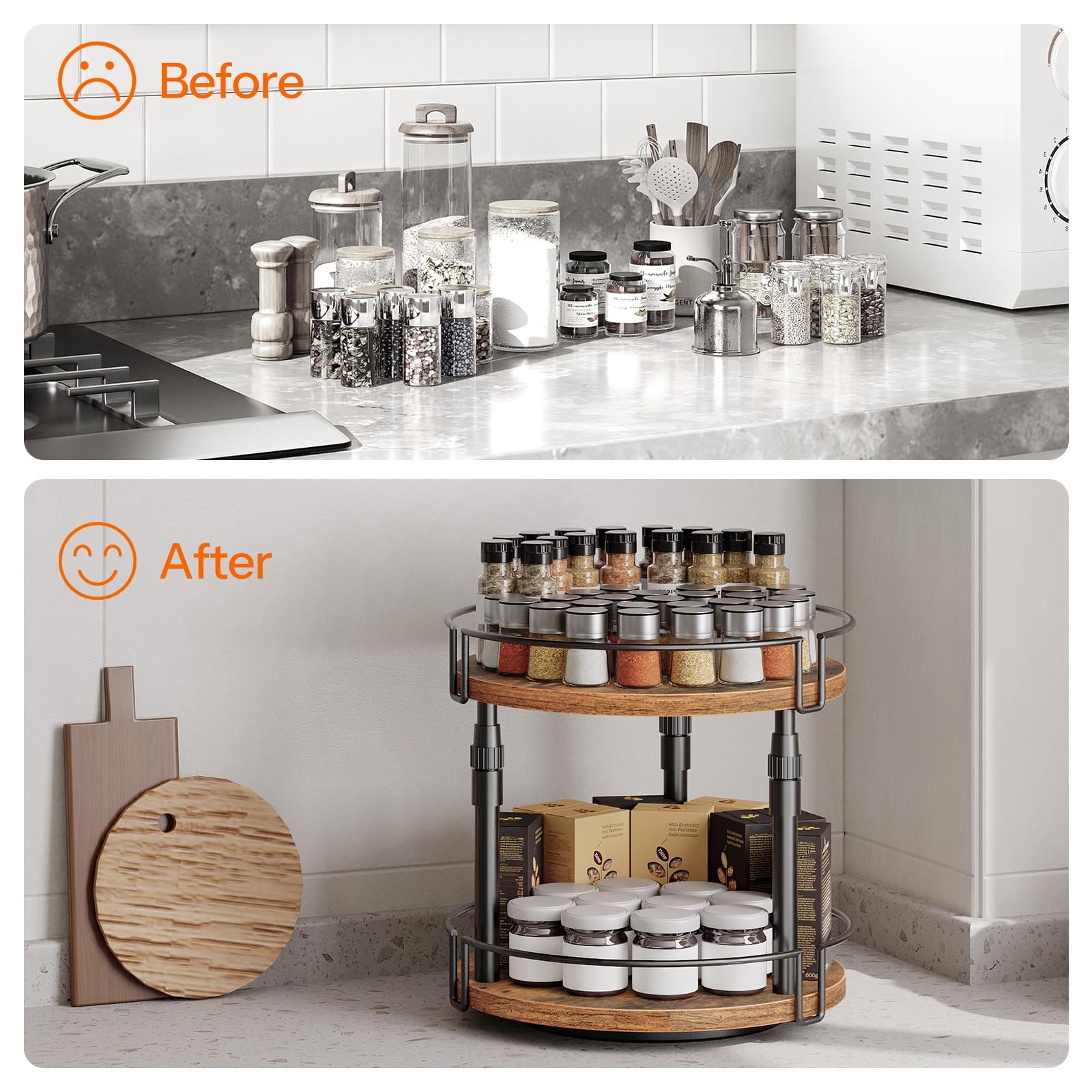 HOOBRO space-saving design fits cabinets, countertops and dressers for organized bottles