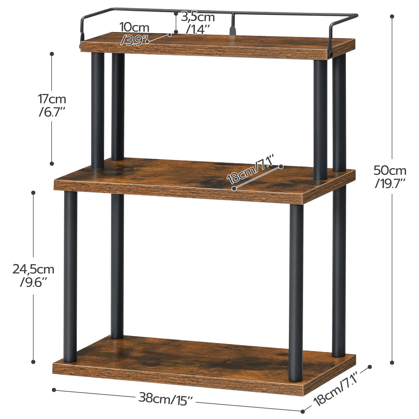 HOOBRO rustic brown and black finish complements industrial kitchen decor.