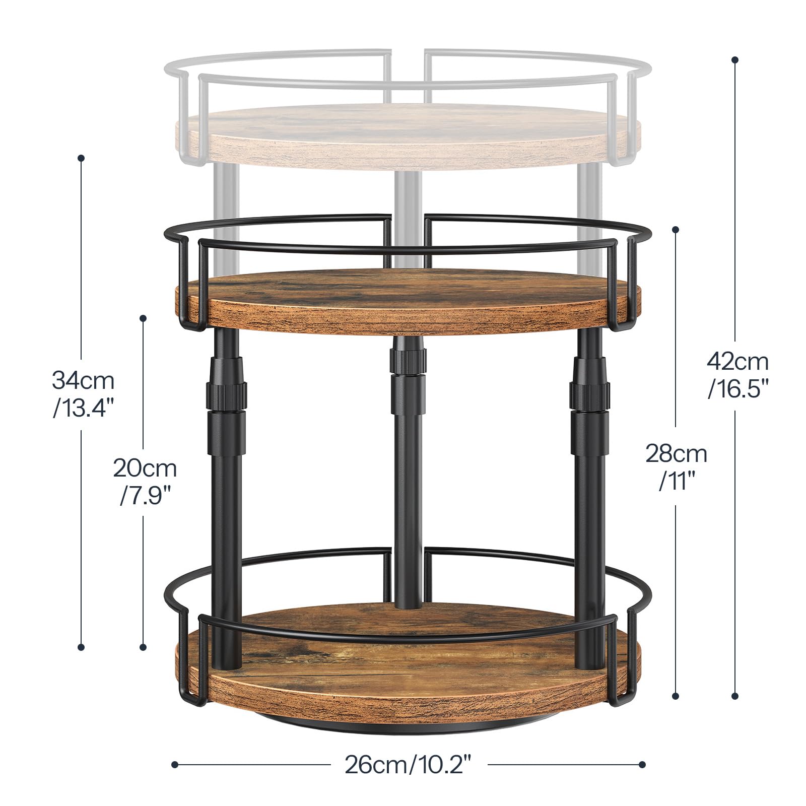 HOOBRO durable metal frame and particleboard construction for long-lasting spice storage