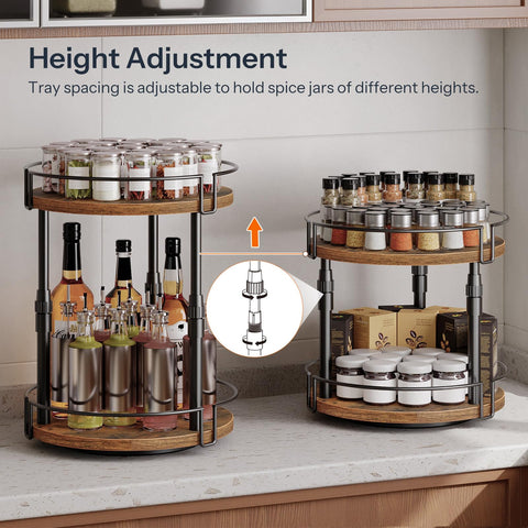 HOOBRO two-tier organizer saves counter space in kitchen and pantry