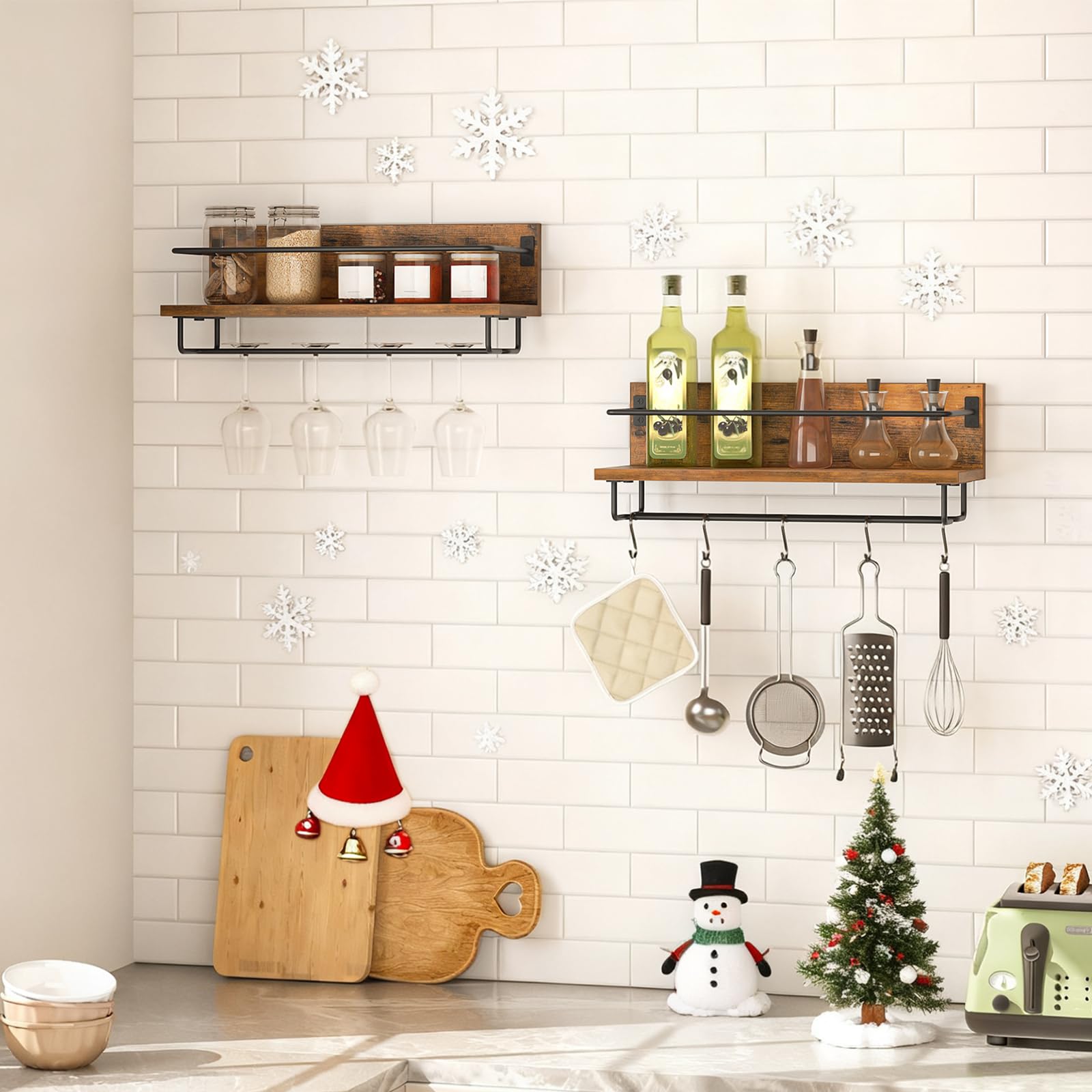HOOBRO vertical space storage frees countertop real estate for daily tasks
