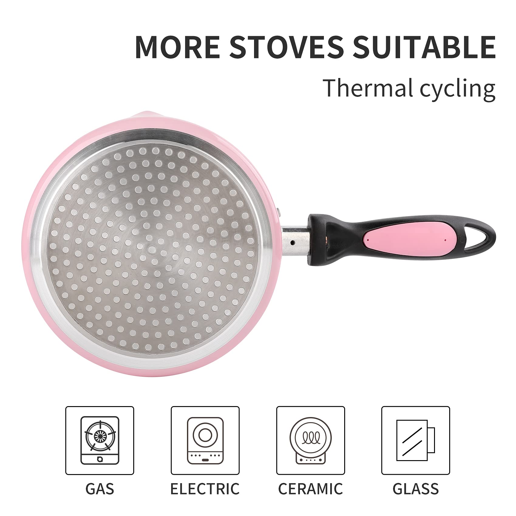 HooJay tempered glass lid on saucepan preserves flavor and moisture.