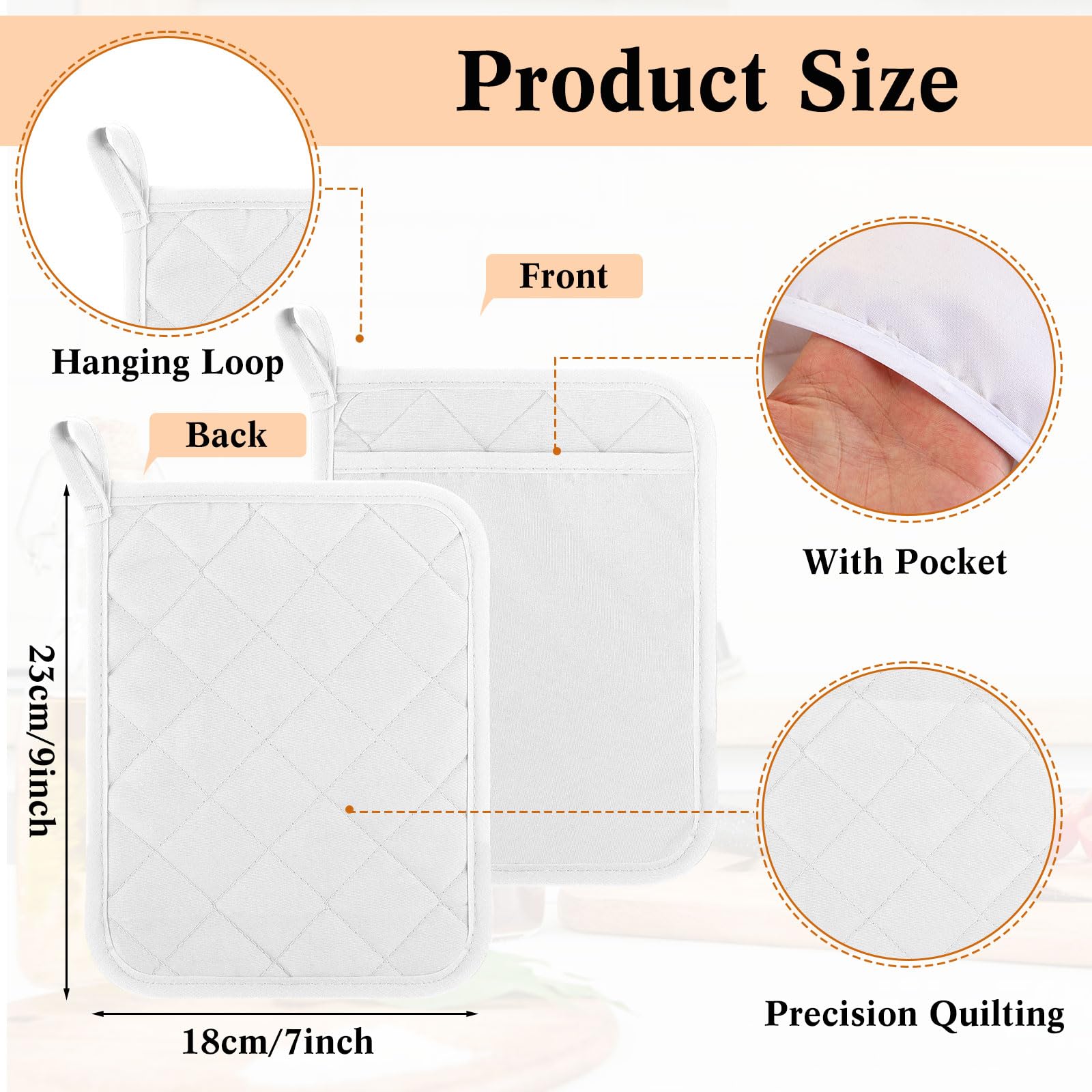 Hoolerry heat-insulated pot holder with cotton blend for gentle grip