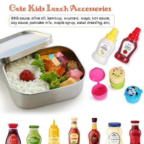 Hoolerry condiment containers keep dressings organized in bento boxes.