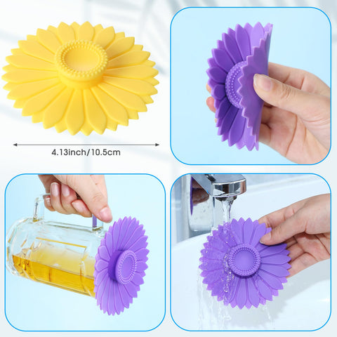 Hoolerry multicolor silicone cup lid fits most mugs and blocks dust