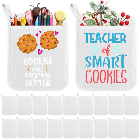 Hoolerry pocket pot holder 7x9 inches in white for safe hot item removal