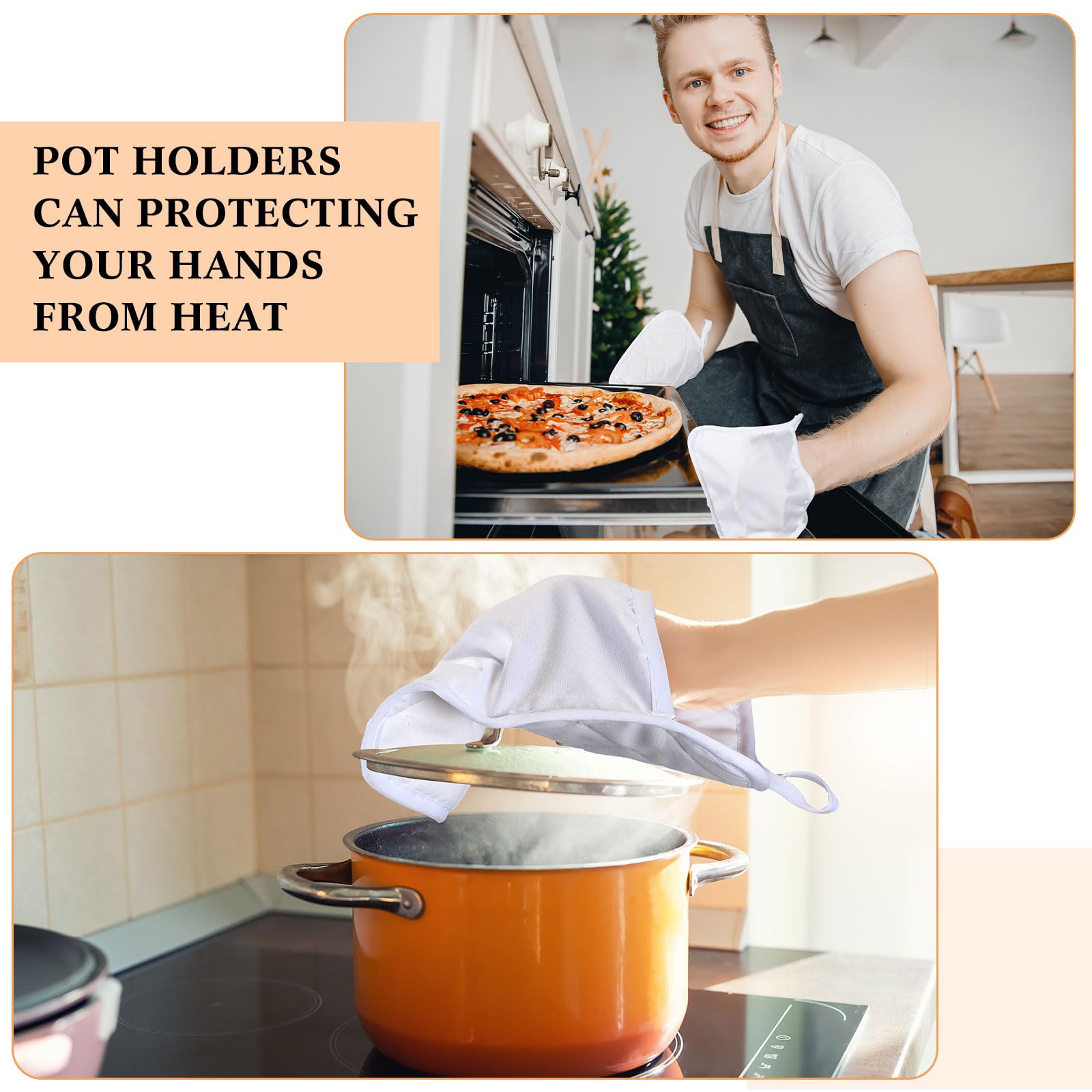 Hoolerry pot holder with hanging loop for quick, organized storage