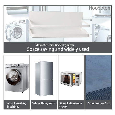 Hoopoton durable steel rack with black matte finish on refrigerator