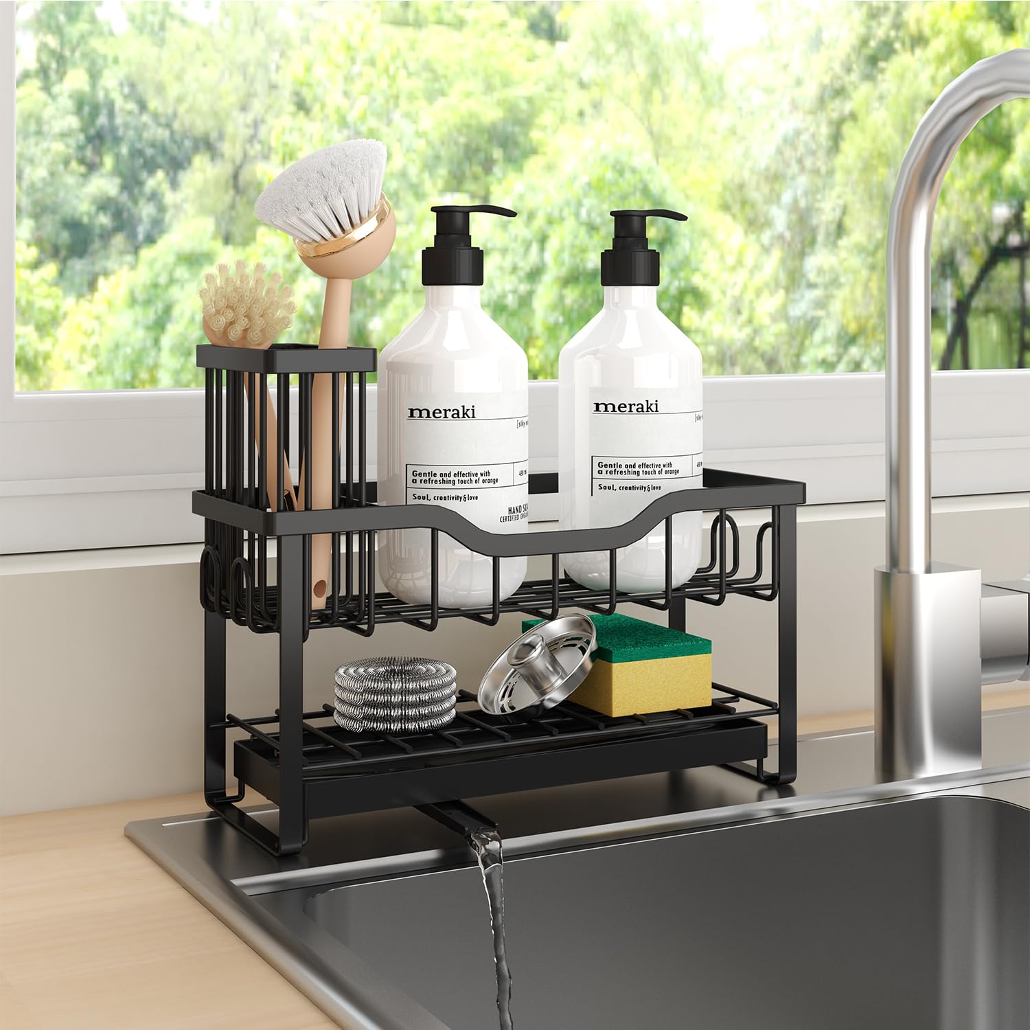 Hoopoton ready-to-use organizer fits kitchen or bathroom spaces.