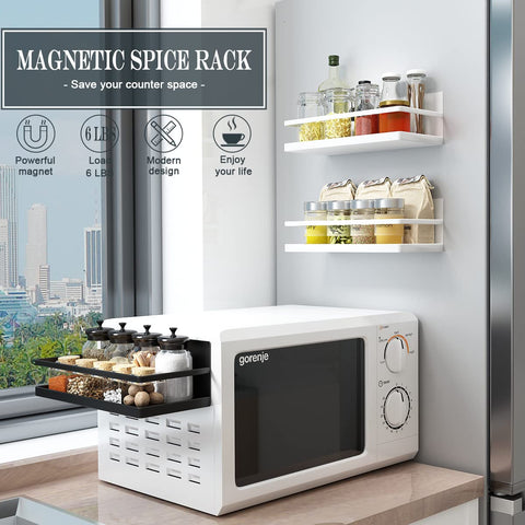 Hoopoton two-pack spice racks simplify kitchen storage on metal surfaces