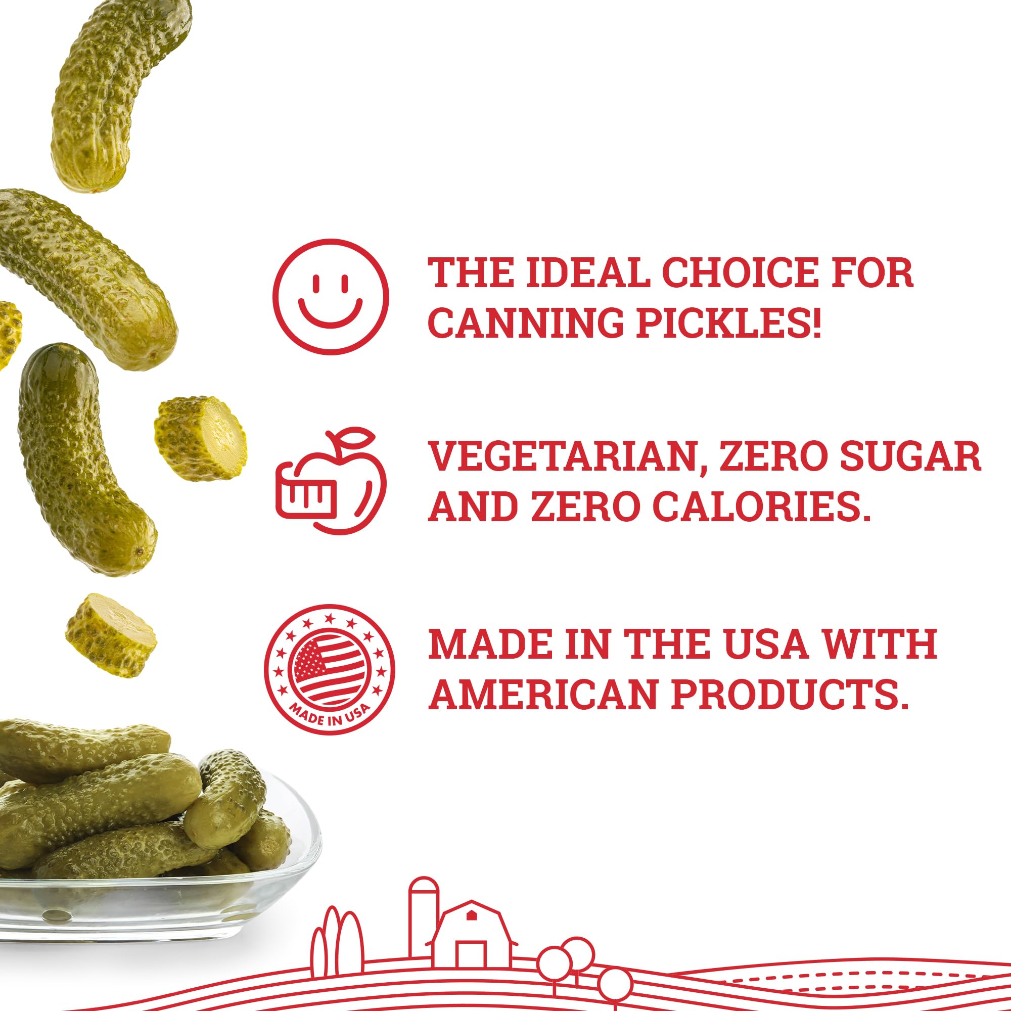 Jar of Pickle Fresh granules with cucumbers for crunchy homemade pickles