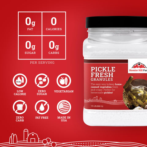 Close-up of granules in jar showing crisping for pickles