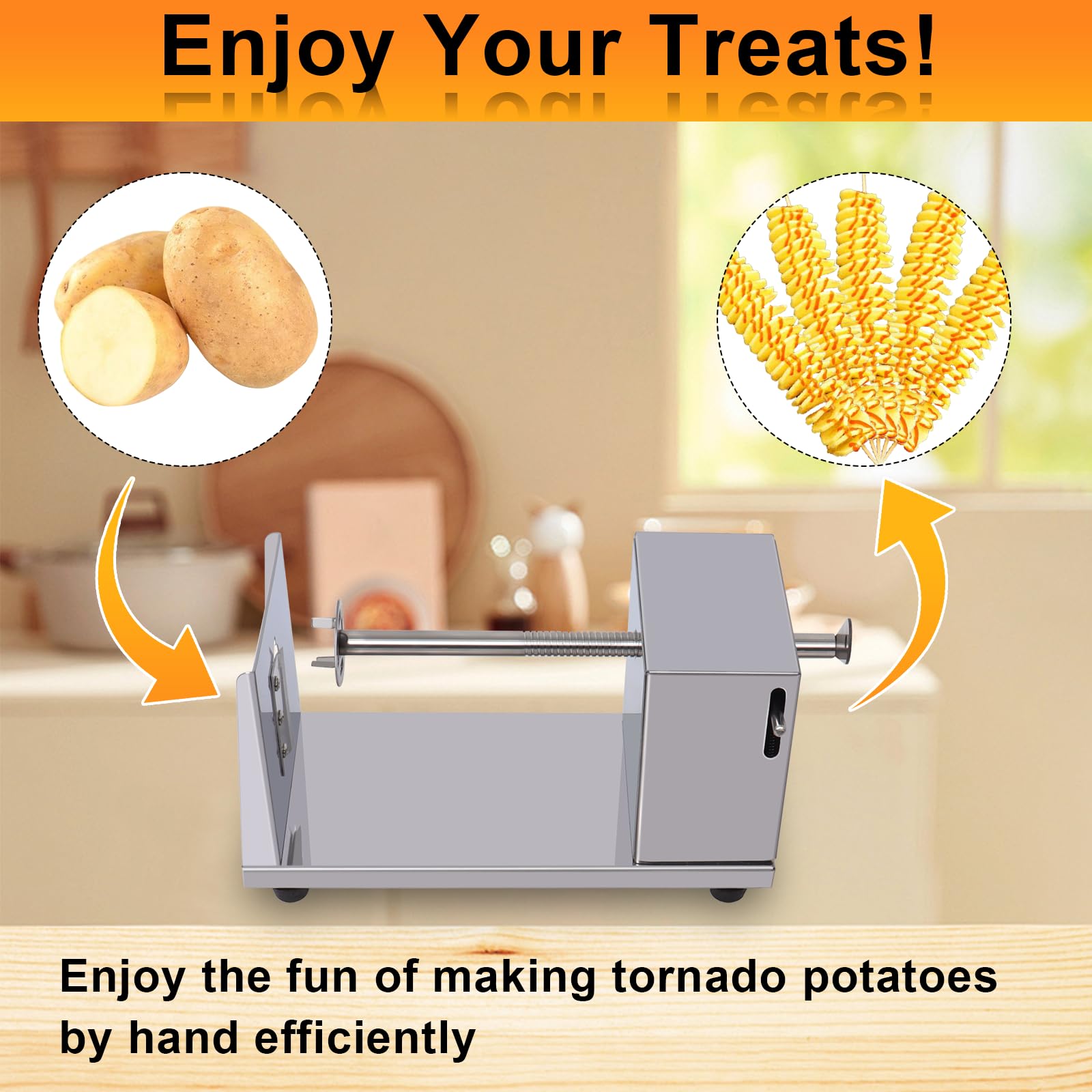 Hoqqf twisted potato slicer easy cleaning under running water.