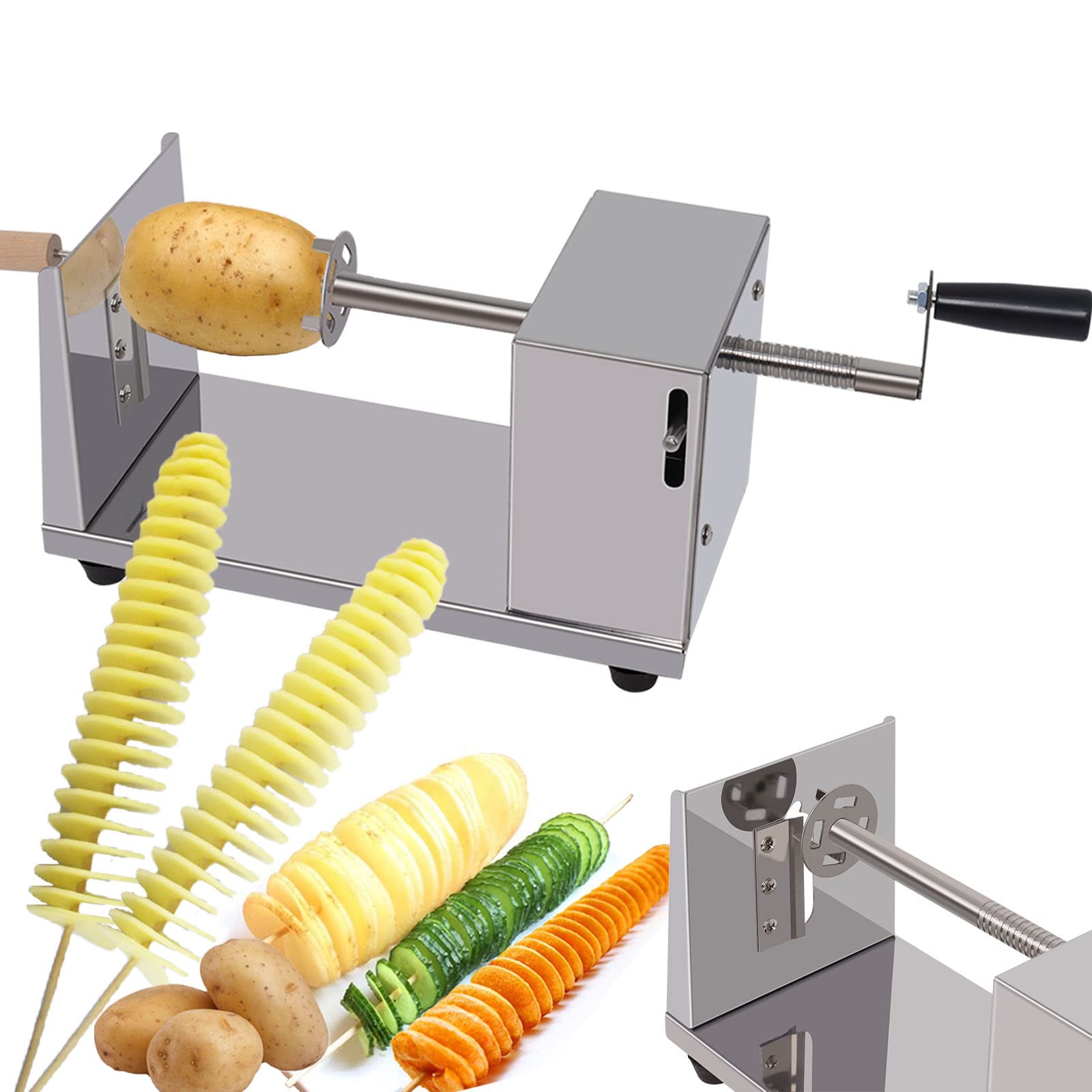 Hoqqf twisted potato slicer front view for easy spiral cuts.