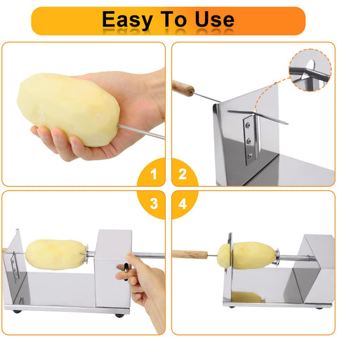 Hoqqf twisted potato slicer non-slip feet ensure stable operation.