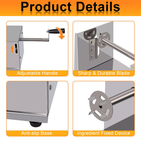 Hoqqf twisted potato slicer stainless steel body designed for durability.
