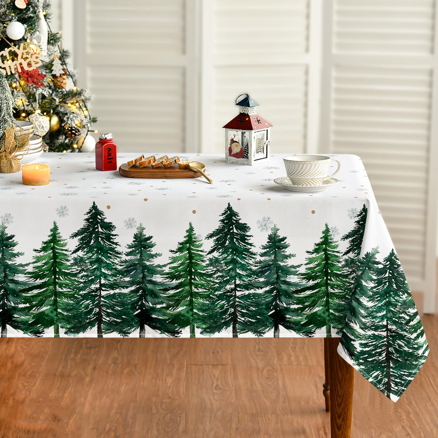 Horaldaily Christmas tablecloth 60x84 inches for festive dining and protection.