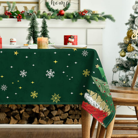Horaldaily dining table decor in green pattern enhances home holidays.
