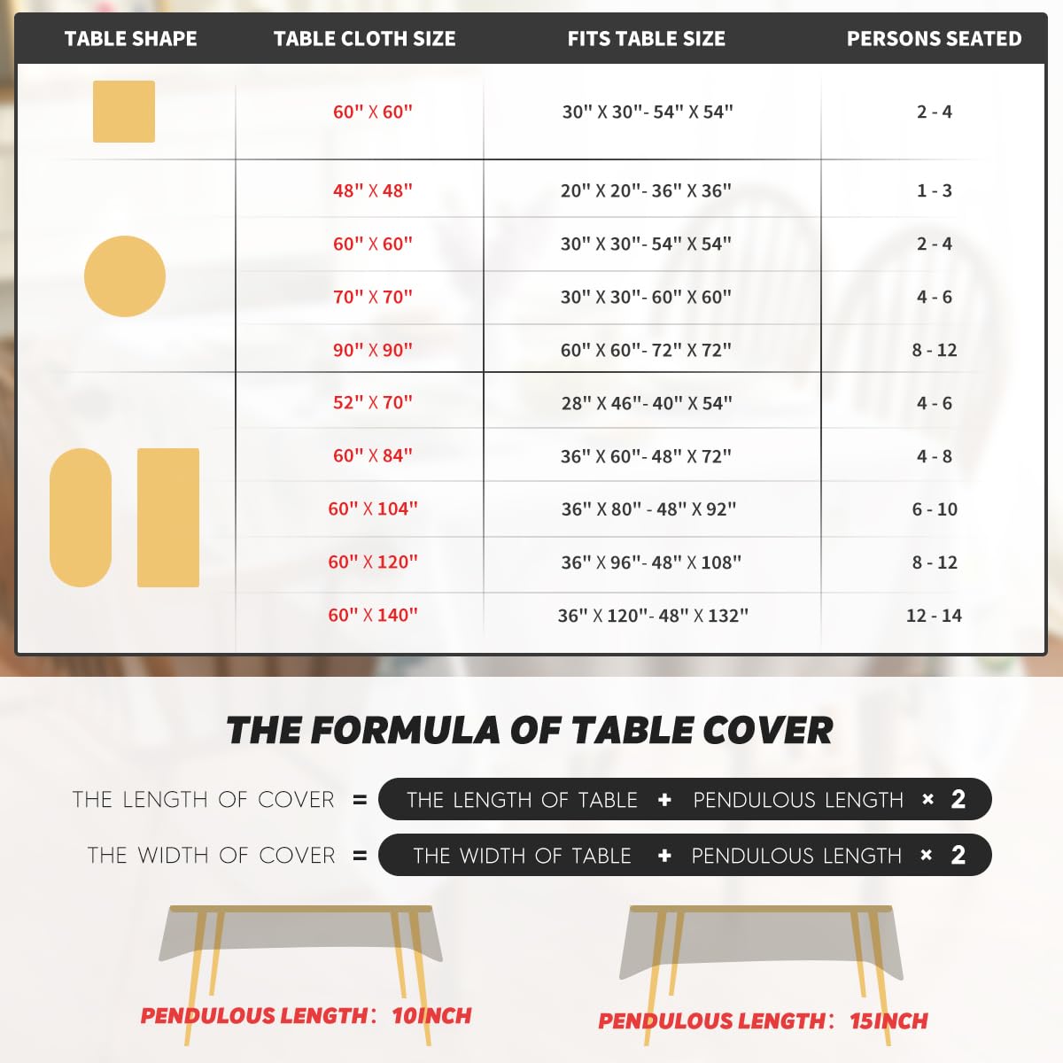 Horaldaily durable 100% spun polyester protects surfaces while adding style.
