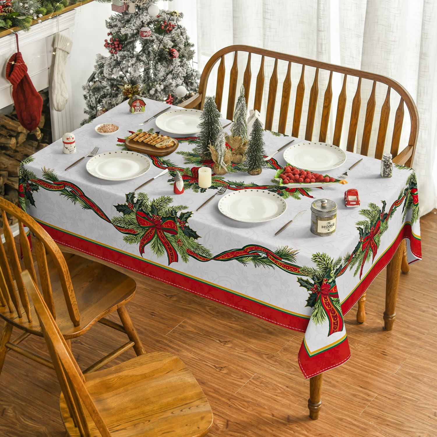 Horaldaily washable tablecloth fabric resists stains and fading during celebrations